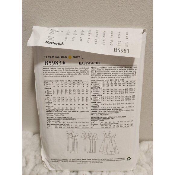 Butterick B5983 Sewing Pattern UNCUT Size 6-14 | Vintage Style 1950s Dress - Picture 6 of 10